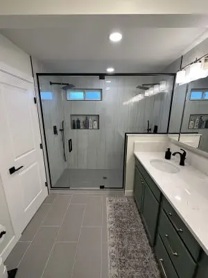 A bathroom remodeled by King's Renovation
